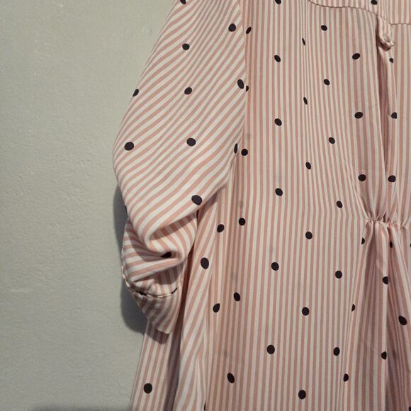 Torrid Floral Stripe Georgette Top Blouse Womens 3X Pink Popover Boho Cottage - Picture 10 of 10